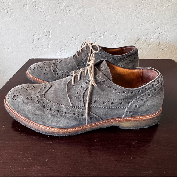 Antonio Maurizi for Suit Supply Gray Suede Oxfords Wing Tips main image 7